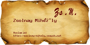 Zsolnay Mihály névjegykártya