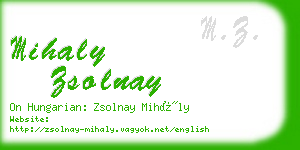 mihaly zsolnay business card